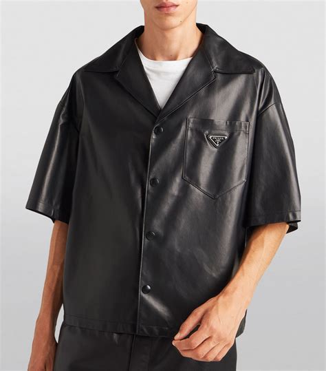 prada split bowling shirt|prada shirt black cettire.